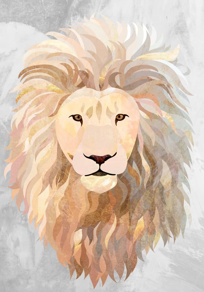 Majestic Golden Lion by Sarah Manovski — canvas wall art