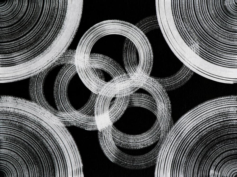 Flowing White Circles by Santhosh ch — canvas wall art
