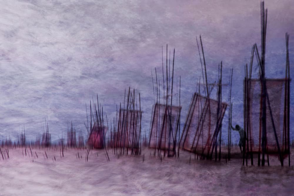 Purple Field Structures by Ekkachai Khemkum — canvas wall art