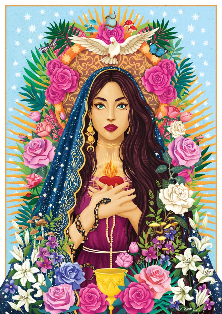 Divine Feminine Sacred Heart by Nour Tohme — canvas wall art