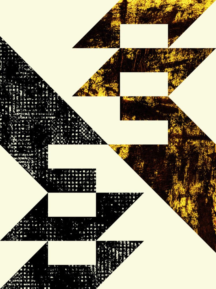 Geometric Gold Black by Petr Strnad — canvas wall art
