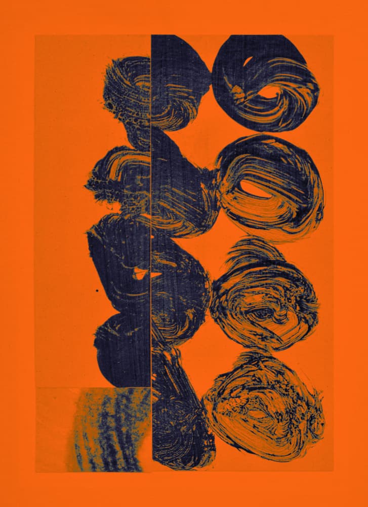 Vibrant Orange Blue Abstract by Diana Jahns — canvas wall art