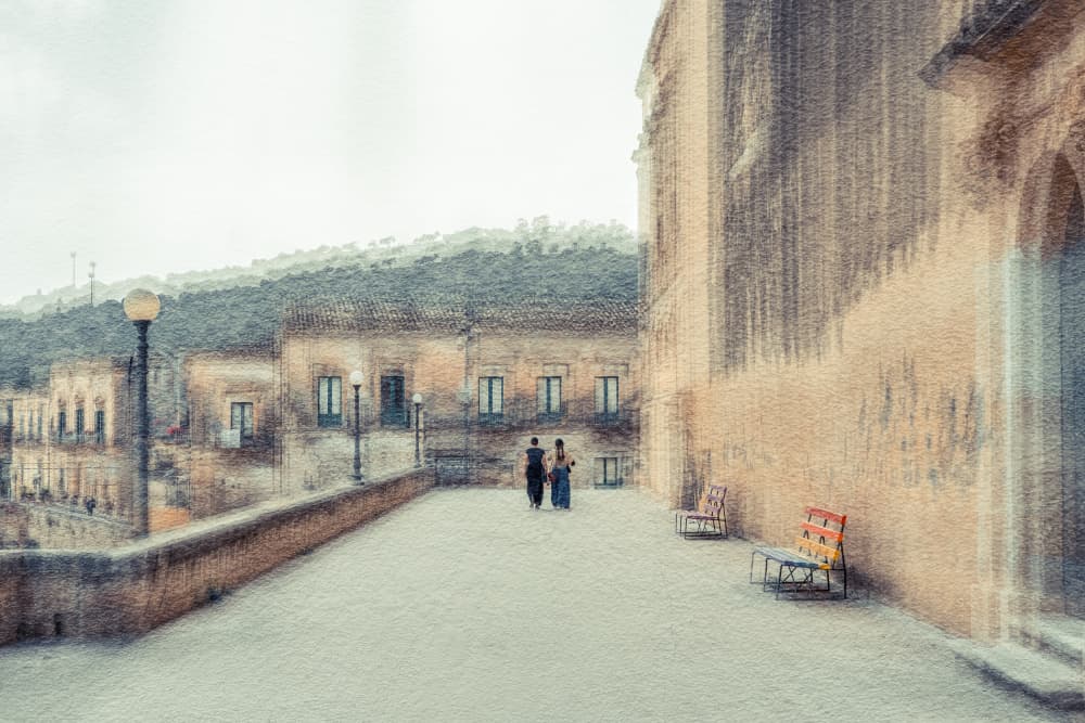 Painterly European Street by Cindy Liu — canvas wall art