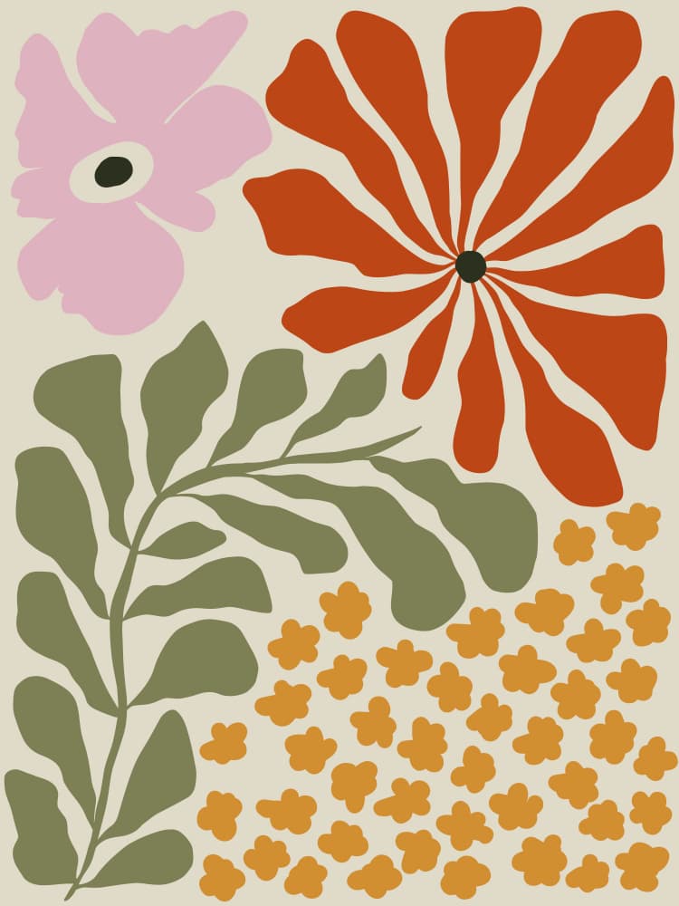 Organic Floral Harmony by Miho Art Studio — canvas wall art