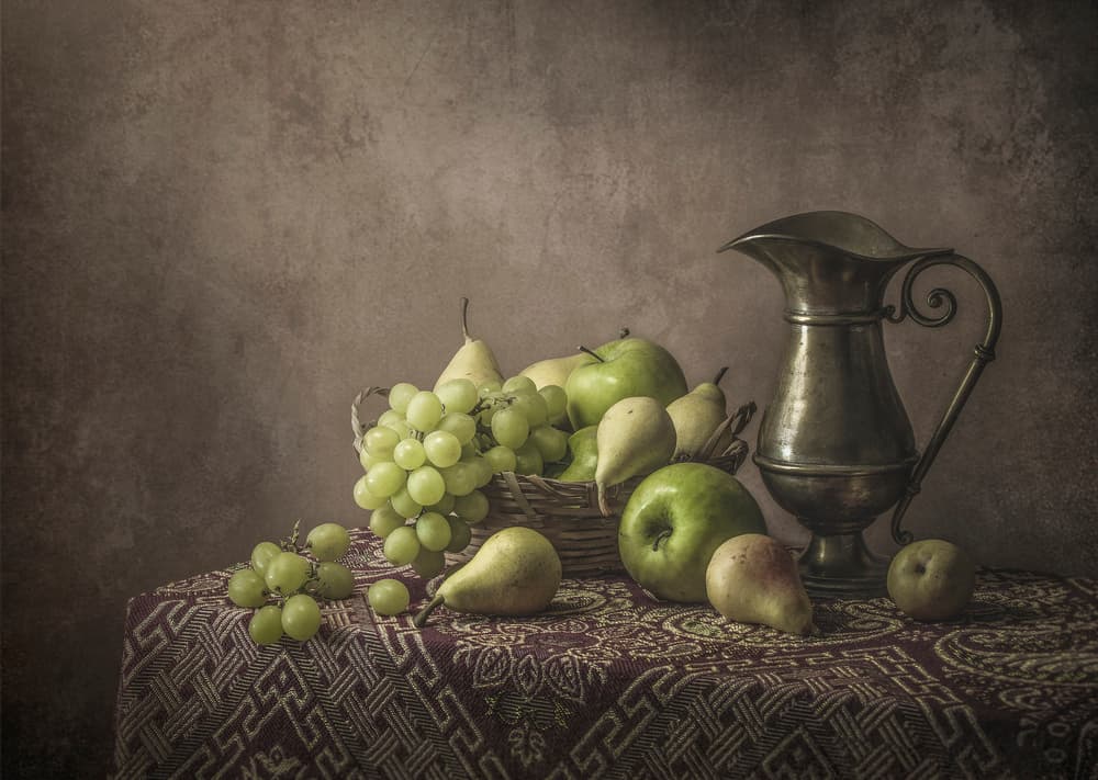Vintage Fruit Still Life by Margareth Perfoncio — canvas wall art