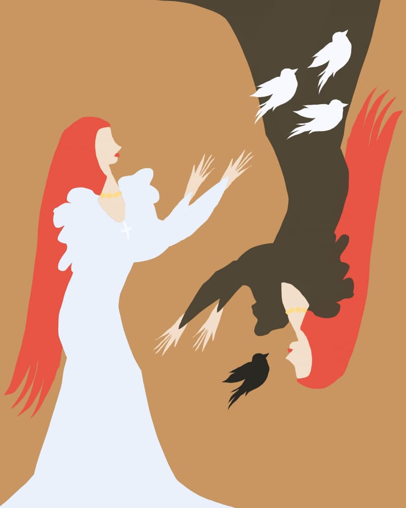 Duality Women Doves by Josie George — canvas wall art
