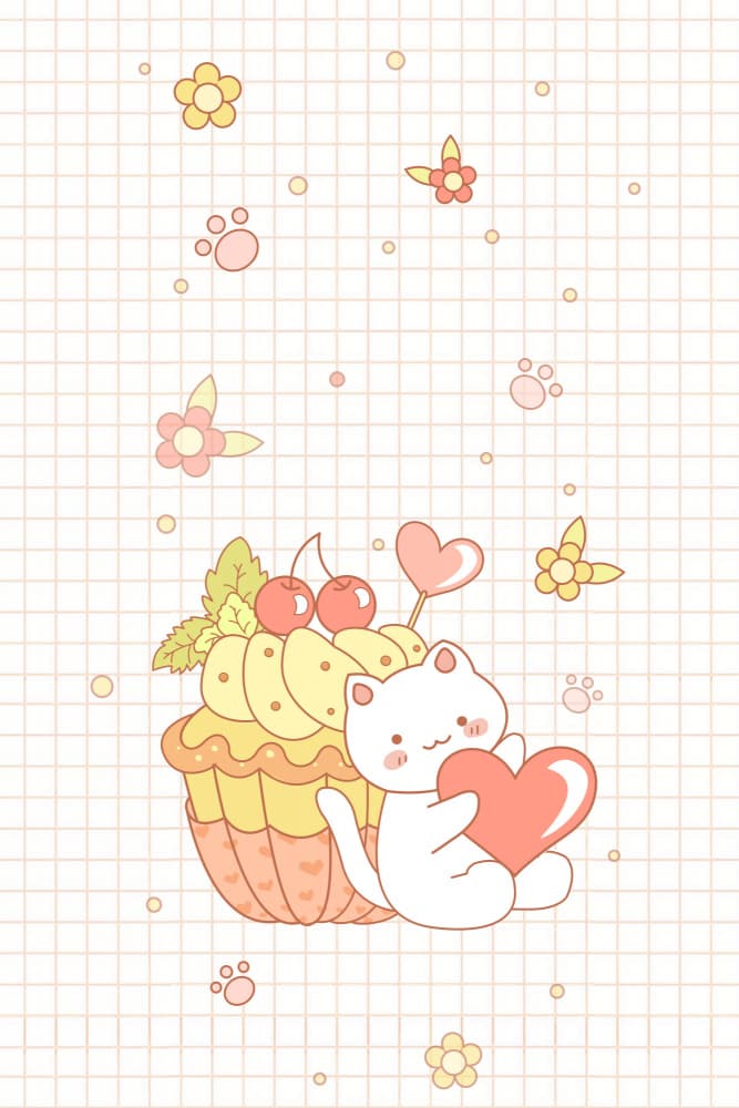 Cute Cat Cupcake by Xuan Thai — canvas wall art