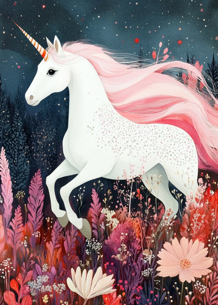 Enchanted Forest Unicorn by Justyna Jaszke — canvas wall art