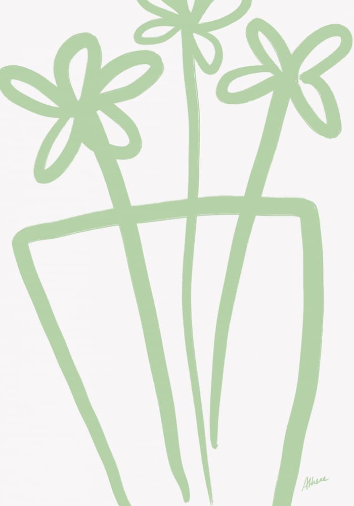 Green Flowers by Athene Fritsch — canvas wall art
