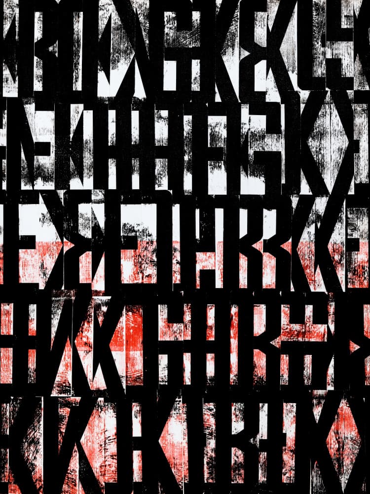 Abstract Typographic Grunge by Petr Strnad — canvas wall art