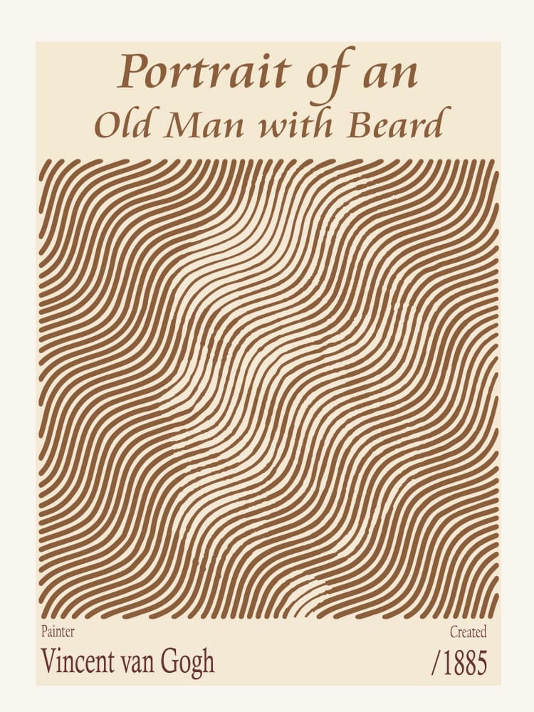 Old Man Line Portrait by Doa Project — canvas wall art