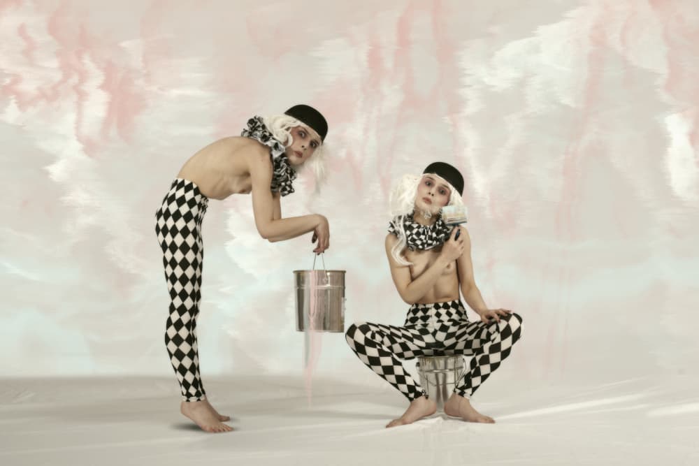 Surreal Harlequin Figures by Christine von Diepenbroek — canvas wall art