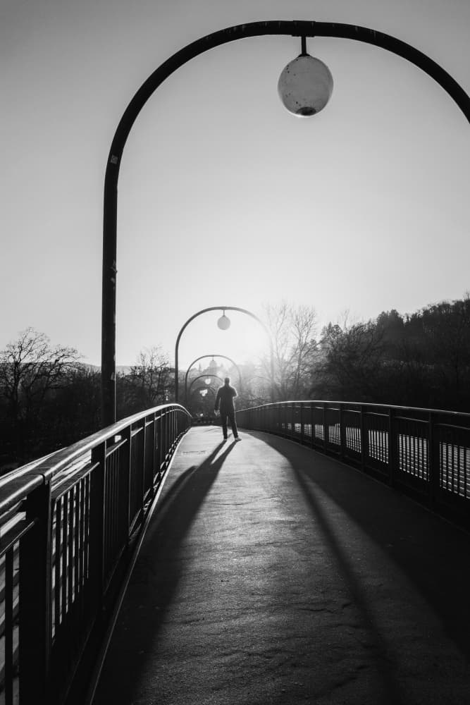 Solitary Bridge Walk by Eiji Yamamoto — canvas wall art