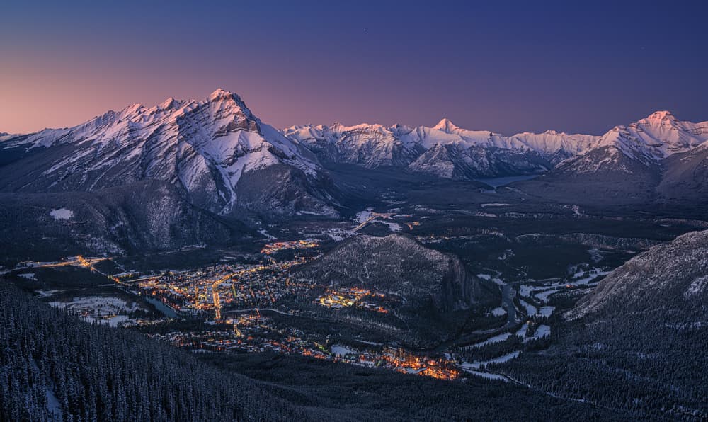 Mountain Town Twilight by Antoni Figueras — canvas wall art