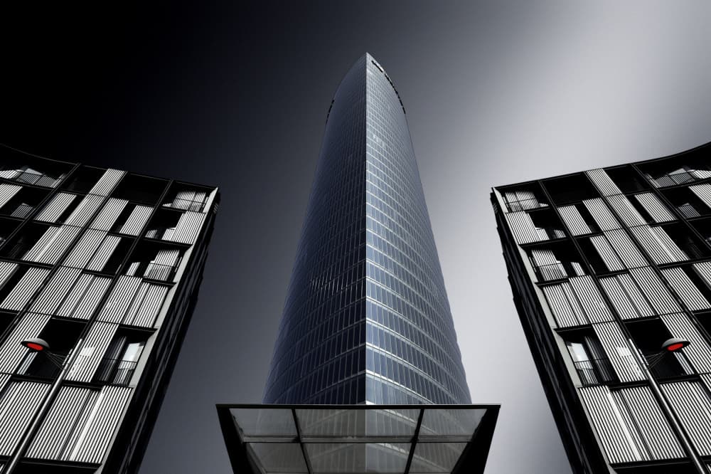 Sleek City Skyscraper by Jorge Pimenta — canvas wall art