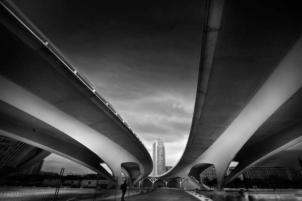 Architectural Skyward View by Santiago Pascual Buye — canvas wall art