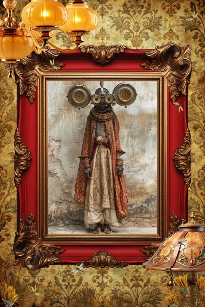 Gilded Steampunk Robot by Sue Skellern — canvas wall art