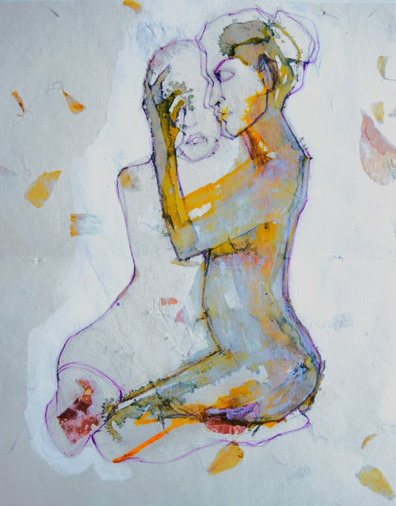 Intimate Golden Embrace by Doris Schmitz — canvas wall art