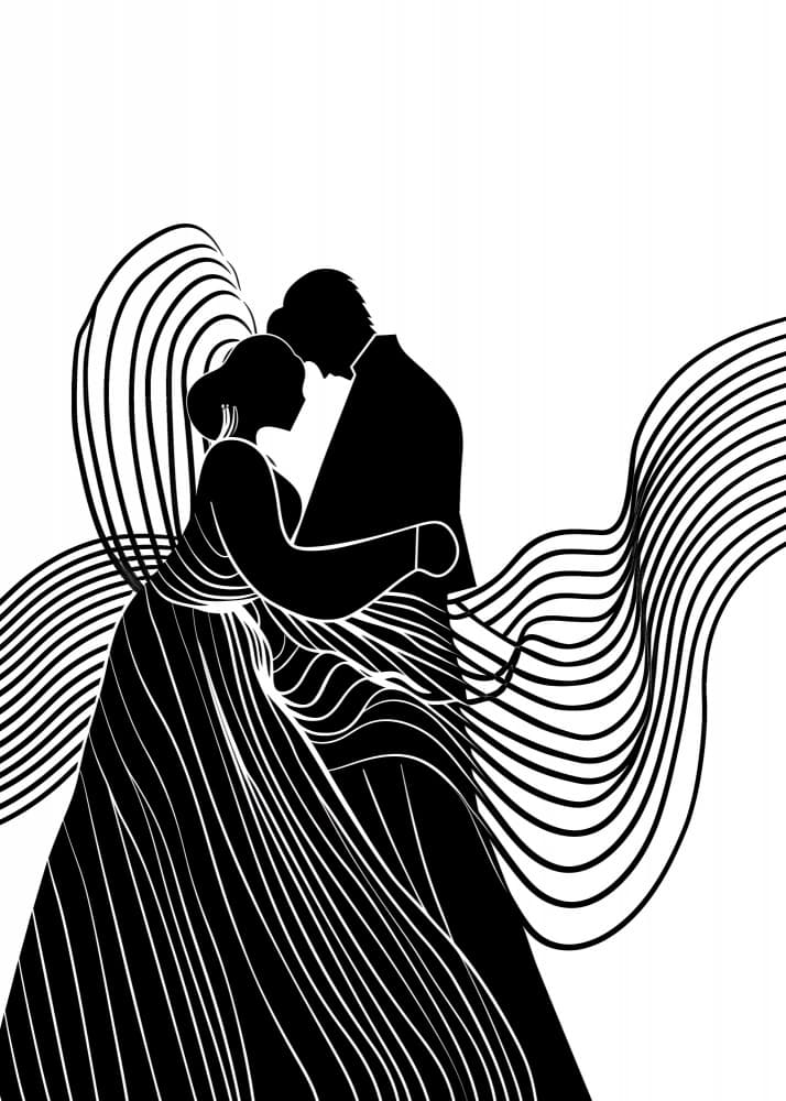 Elegant Couple Dancing by Justyna Jaszke — canvas wall art