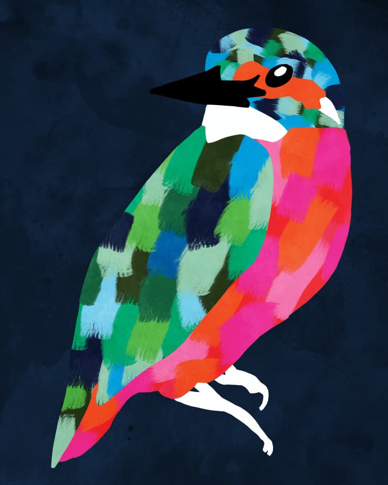 Vibrant Brushstroke Bird by Kintsugi99 — canvas wall art