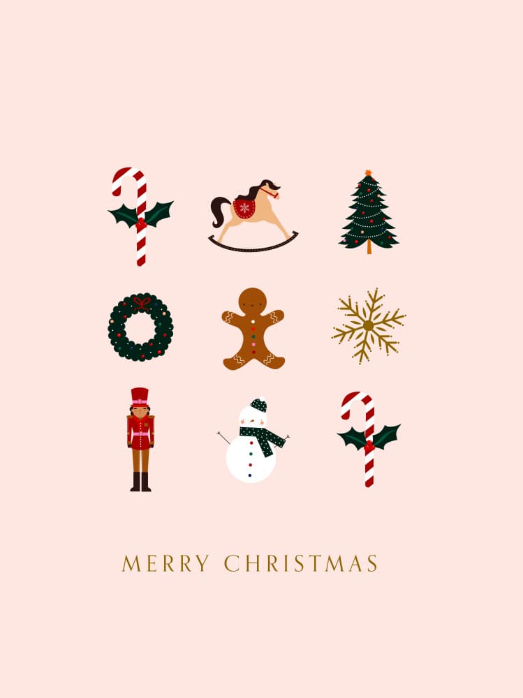 Merry Christmas Icons by Aislinn Simmonds — canvas wall art
