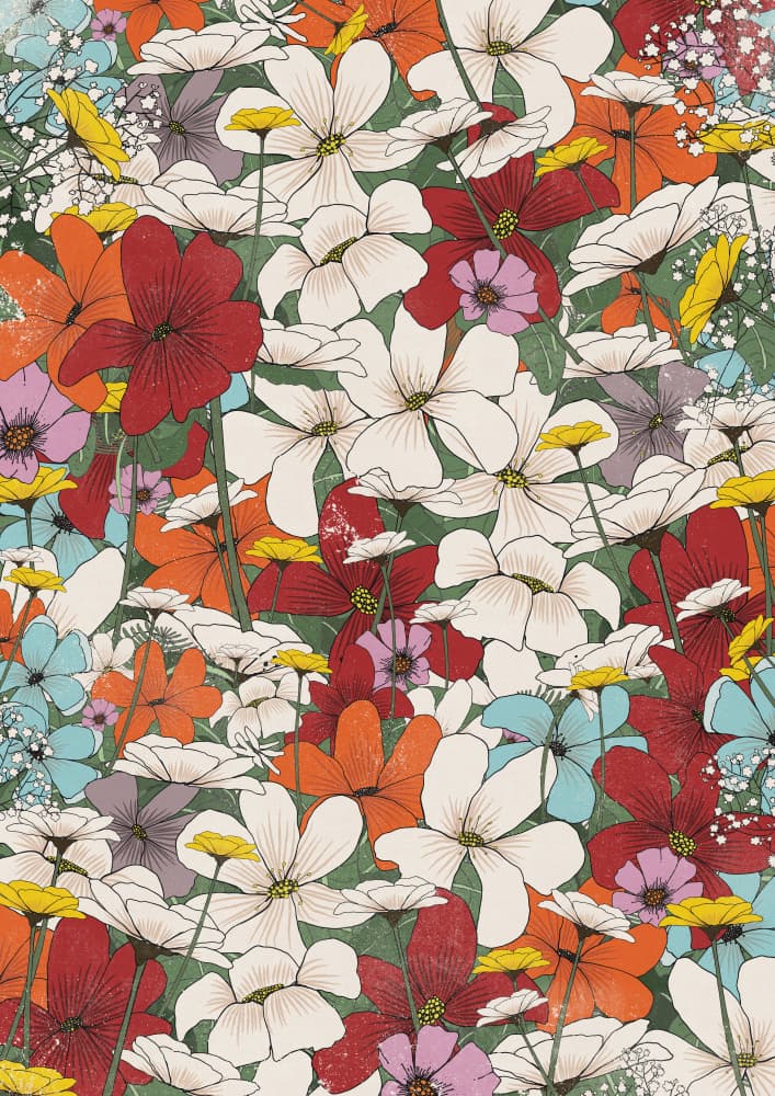 Colorful Floral Pattern by Nicholas — canvas wall art