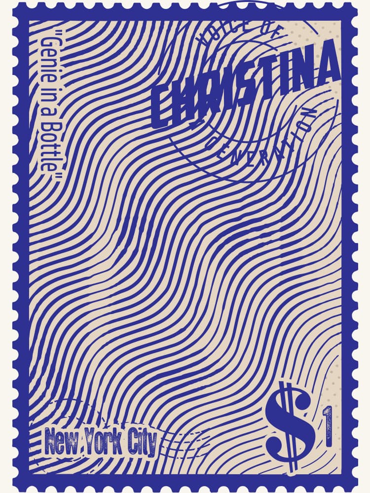 Wavy Blue New York Stamp by Doa Project — canvas wall art