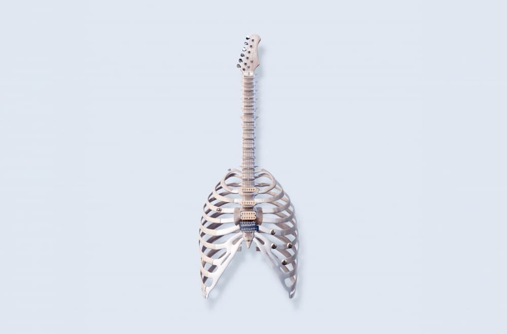 Surreal Skeleton Guitar by Artem Pozdniakov — canvas wall art