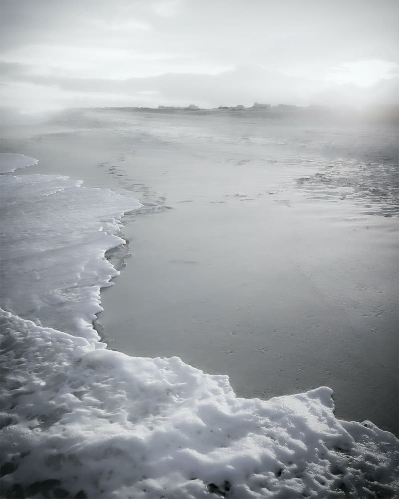 Misty Winter Shore by Michele Frechette — canvas wall art