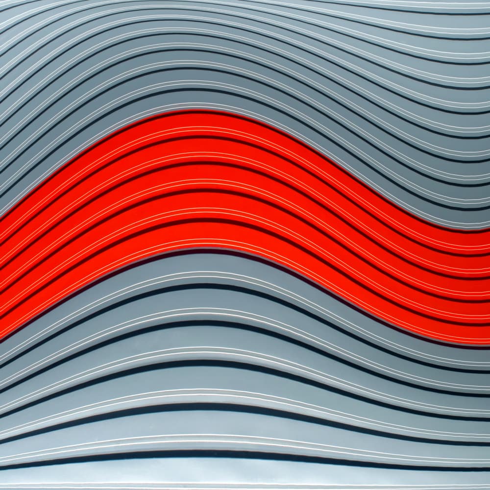 Flowing Red Waves by Luc Vangindertael (laGrange) — canvas wall art