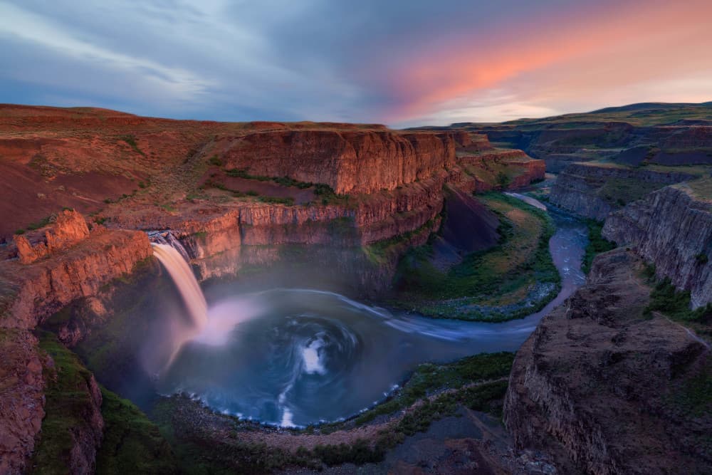 Palouse Falls Sunset by Leah Xu — canvas wall art
