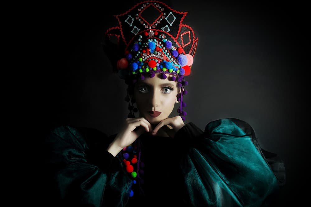Dramatic Headdress Portrait by Adela Lia Rusu — canvas wall art