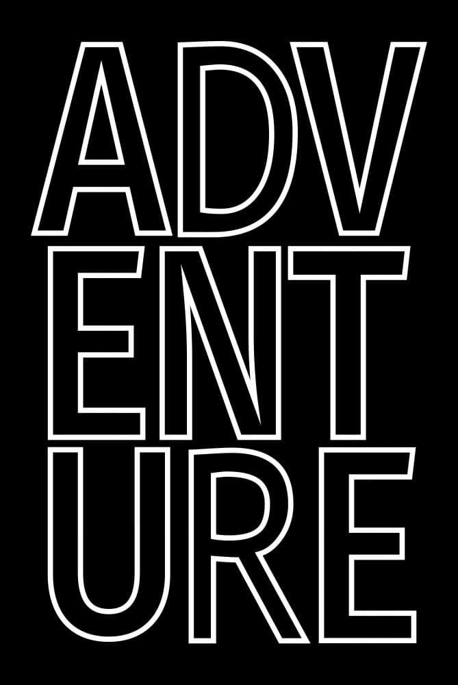 Adventure Outlined Typography by Oju Design — canvas wall art