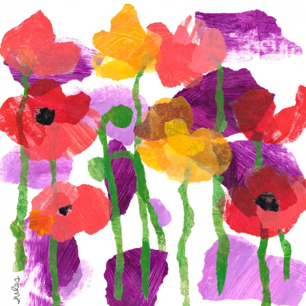 Vibrant Abstract Poppies by Jules Gissler — canvas wall art