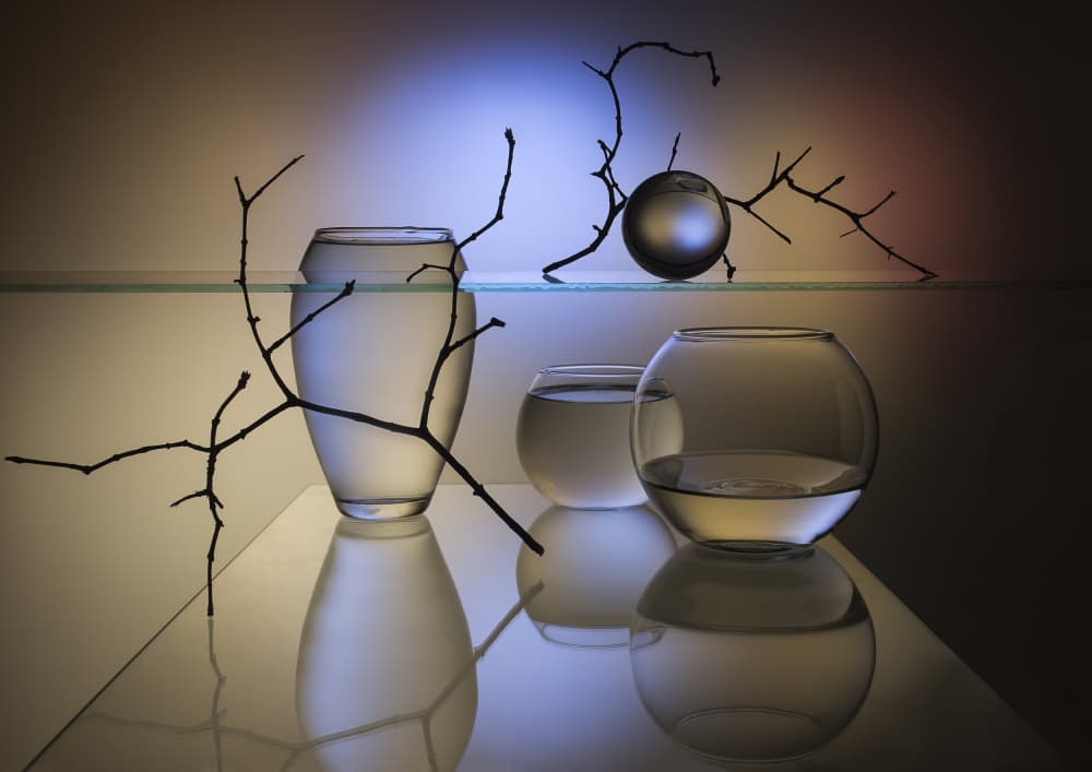 Serene Glass Reflections by Evgeniy Popov — canvas wall art