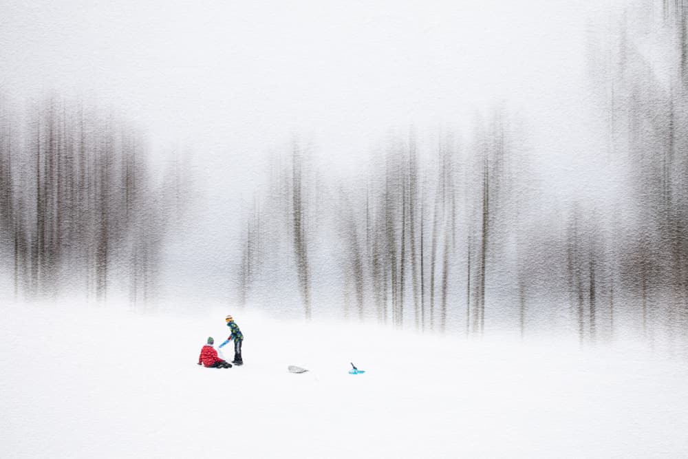 Winter Play in Snow by Cindy Liu — canvas wall art
