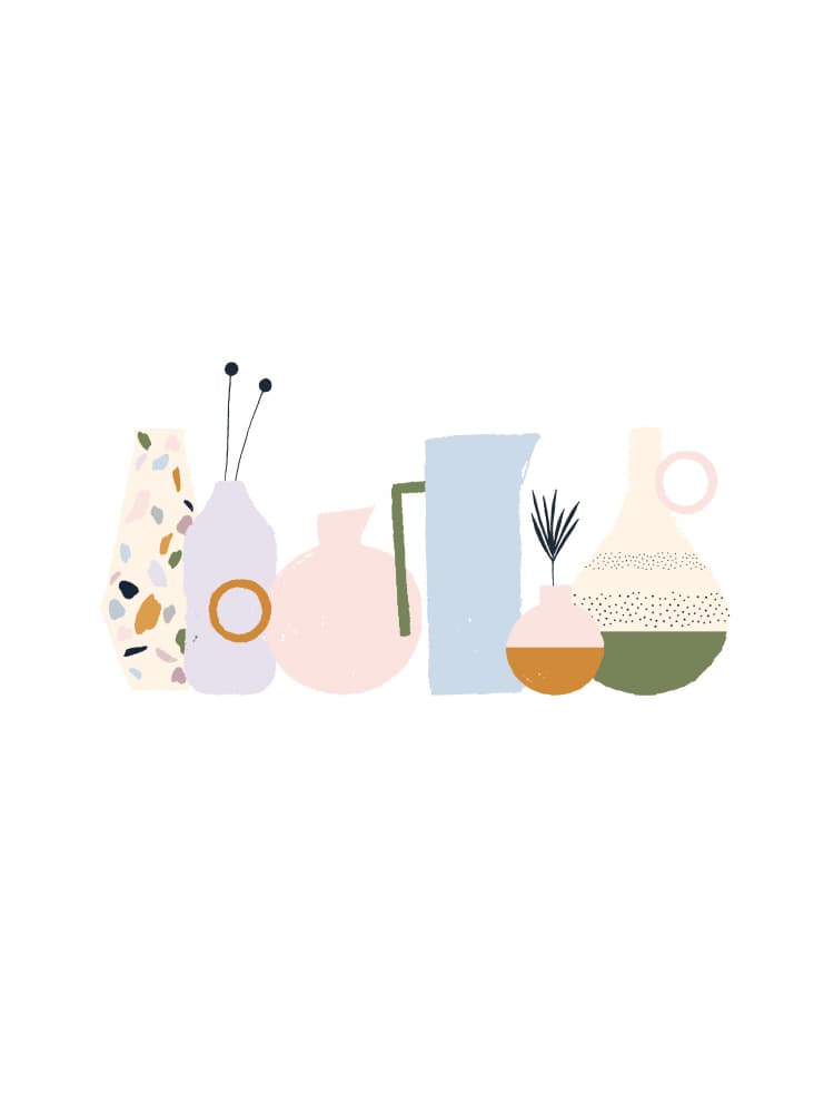 Modern Pastel Vases by Aislinn Simmonds — canvas wall art