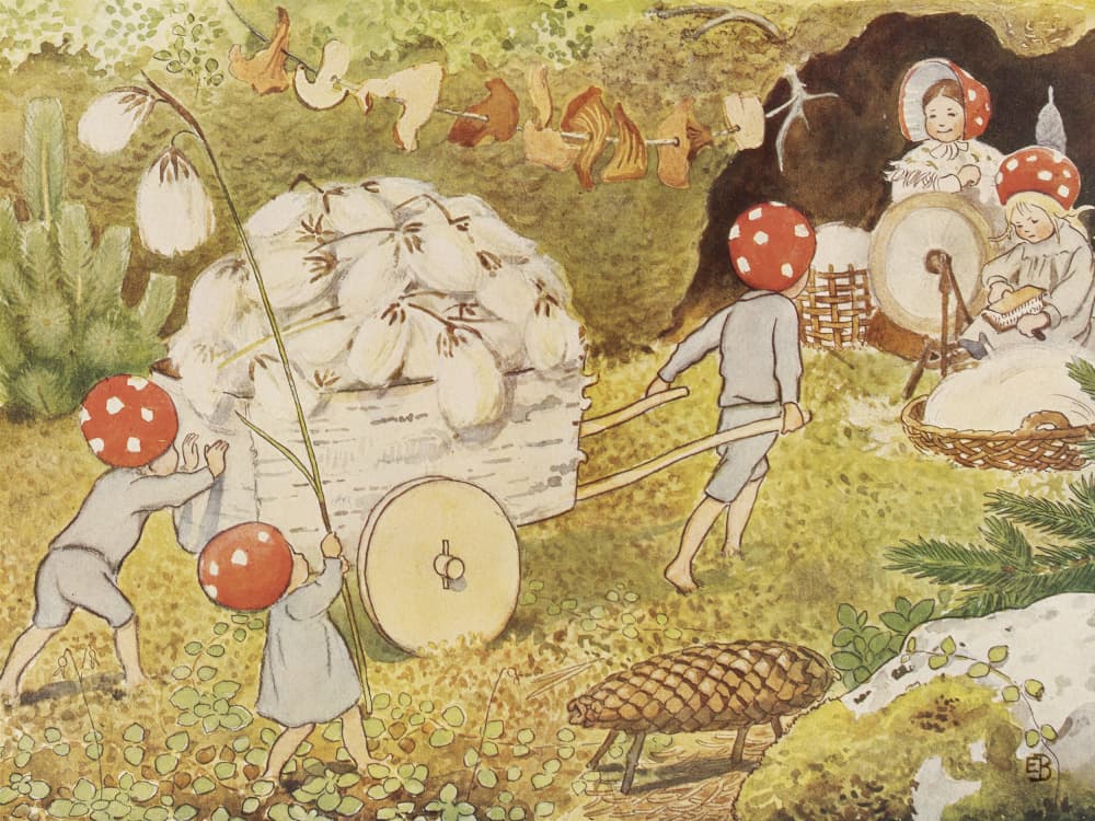 Tomtebobarnen Cotton 1937 by Elsa Beskow — canvas wall art