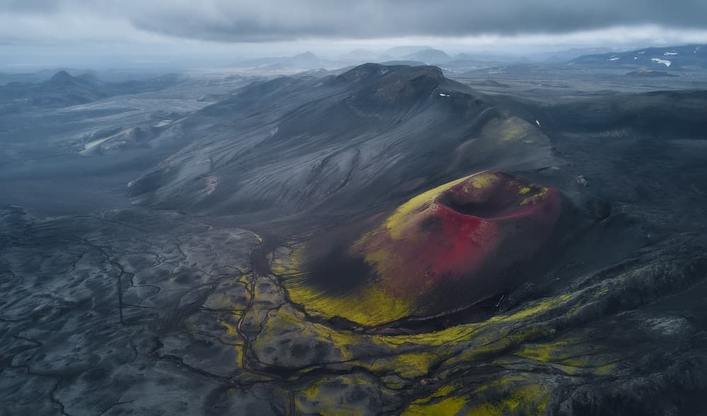 Red Volcanic Crater by Javier de la Torre — canvas wall art