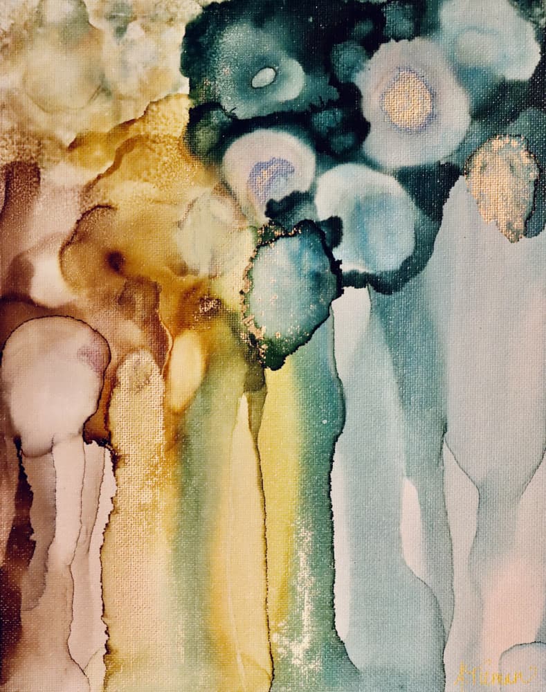 Golden Teal Dream by Amy Tieman — canvas wall art