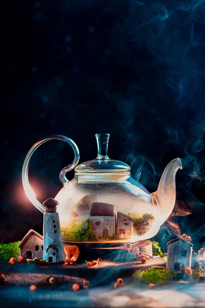 Enchanted Teapot Village by Dina Belenko — canvas wall art