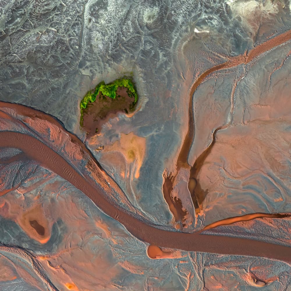 Desert River Delta by Aidong Ning — canvas wall art