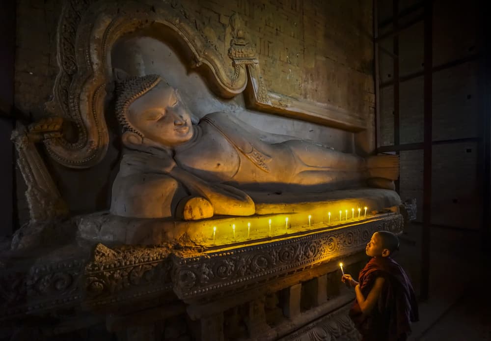 Sacred Buddha Candlelight by Raymond Ren Rong Liu — canvas wall art