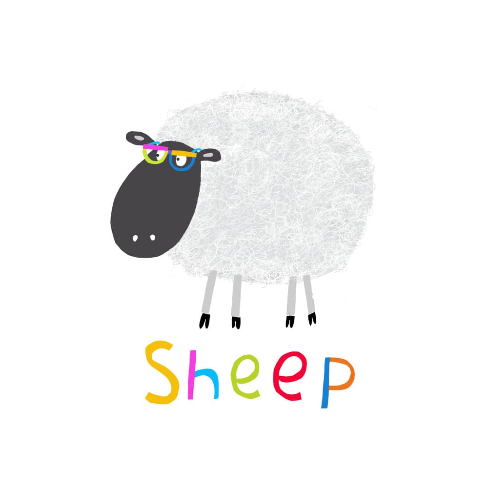 Whimsical Sheep Glasses by Carla Daly — canvas wall art