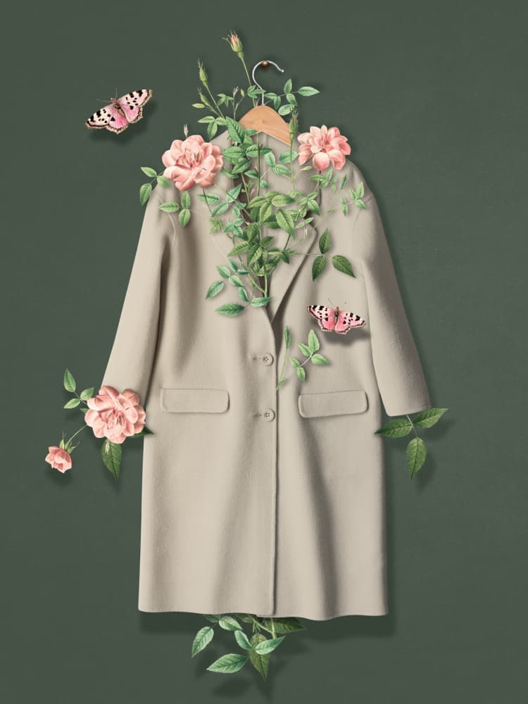 Floral Fashion Coat by Marja van den Hurk — canvas wall art