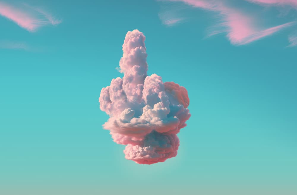 Pink Cloud Gesture by Artem Pozdniakov — canvas wall art