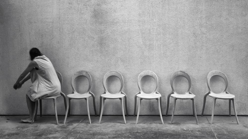 Lonely Woman Waiting by Primož Kožuh — canvas wall art