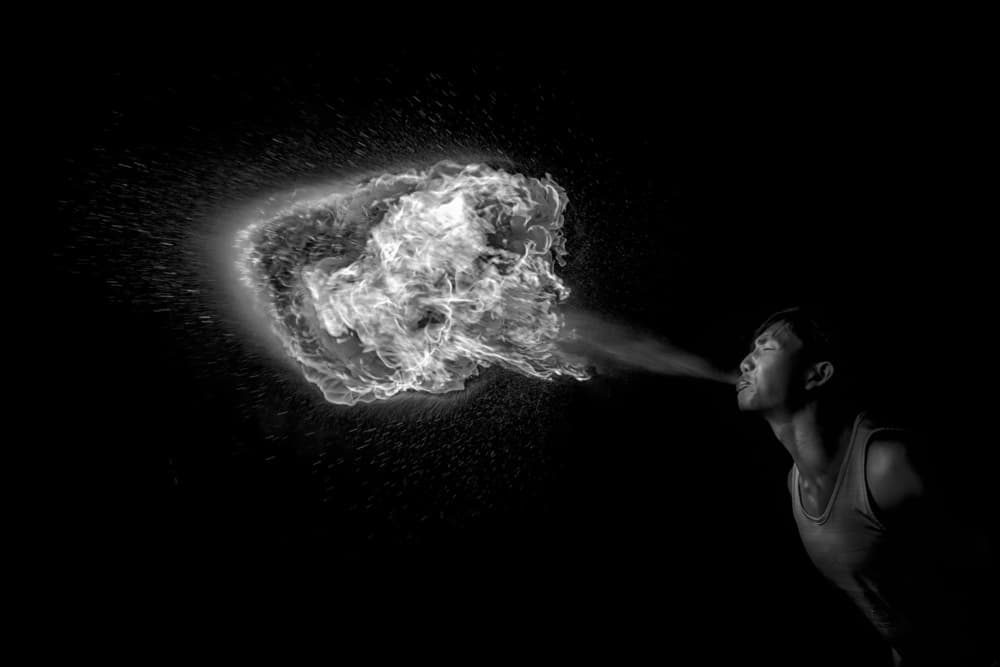 Blazing Fire Show by Rob Li — canvas wall art