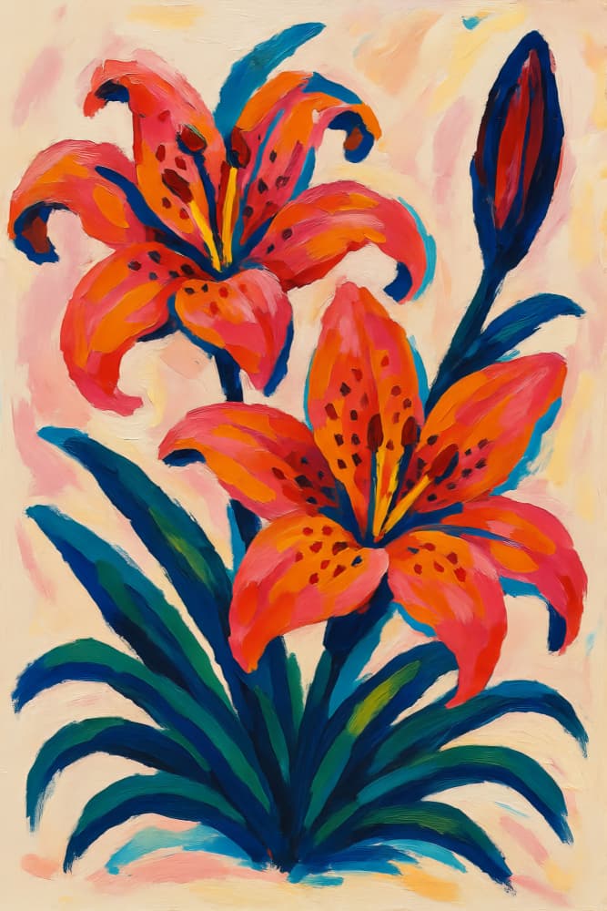 Vibrant Orange Lilies by Frida Floral Studio — canvas wall art