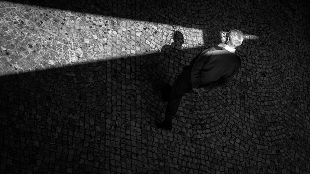 Man in Geometric Light by João Castro — canvas wall art